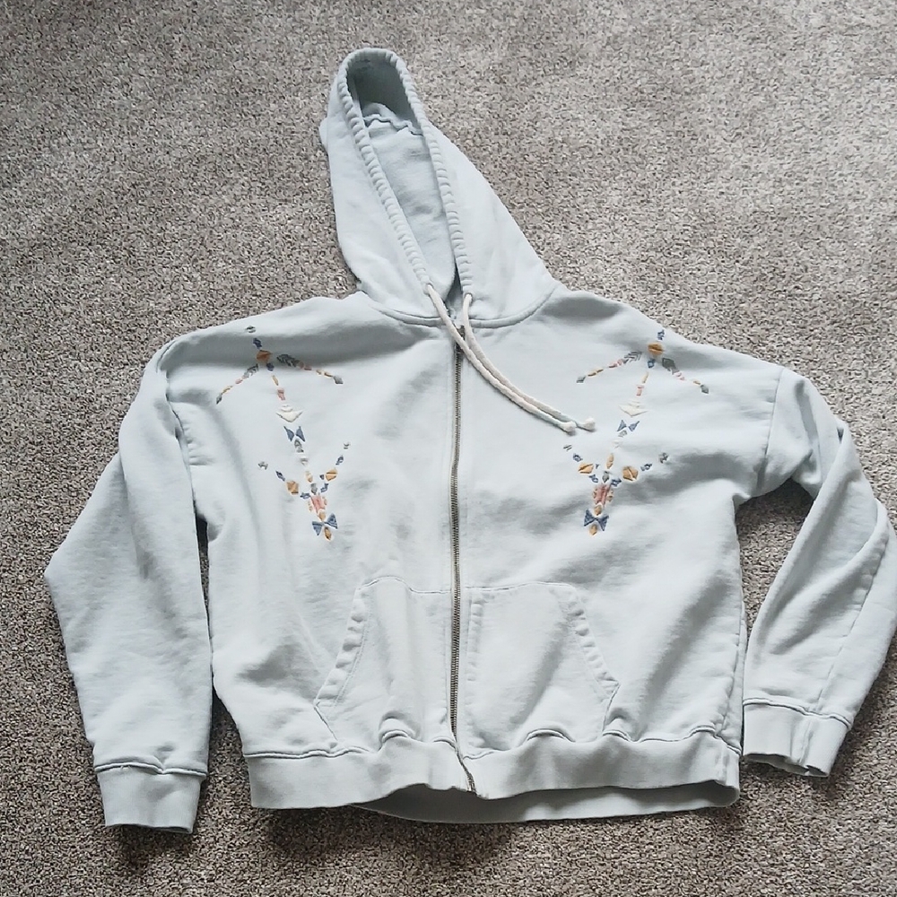 Lucky Brand Light Blue Zip-Up Hoodie